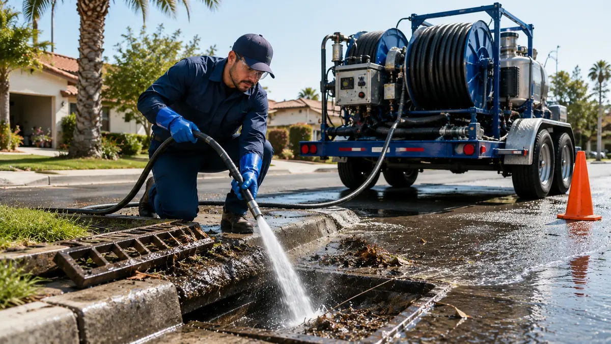 Storm Drain Hydro Jet Cleaning in Highland